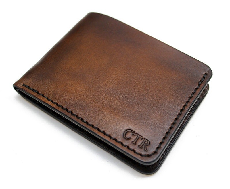 Men&#39;s leather wallet personalized leather wallet by RobertiLeather