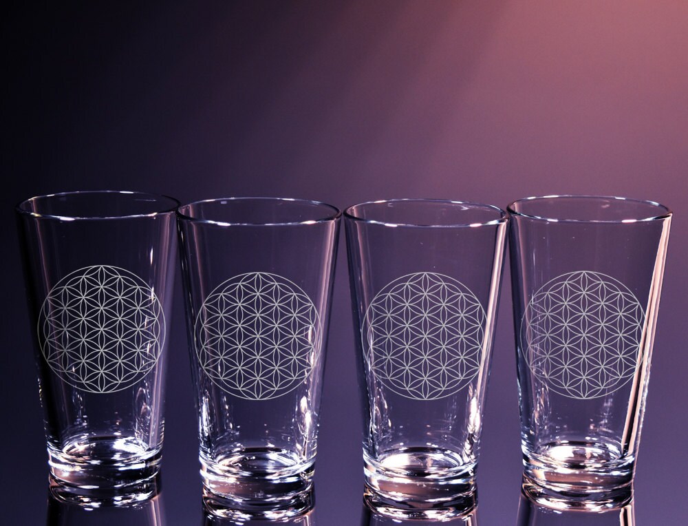 Flower of Life Zen Drinking Glasses Personalized