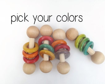 Custom Wooden Baby Rattle Baby Gift Personalized Toy