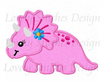 Girl dinosaur Applique Machine Embroidery Design NO:0516