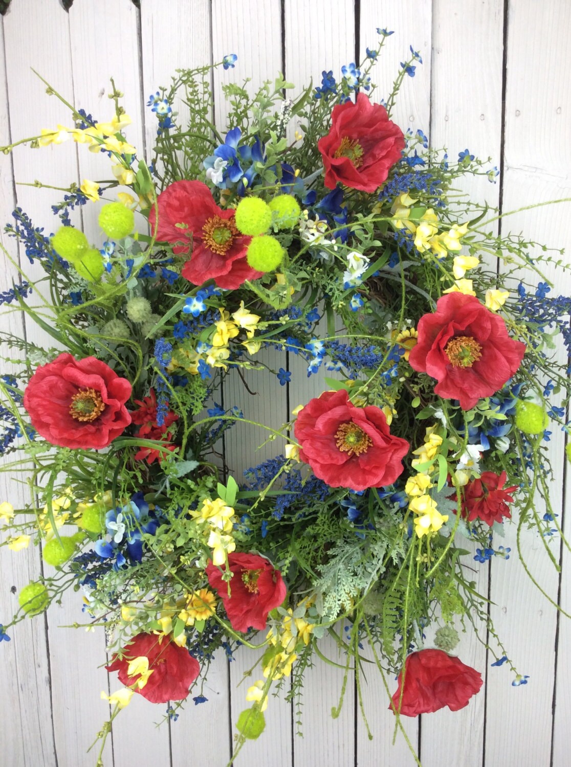 Bluebonnet wreath Texas Wildflower Wreath Spring Wildflower