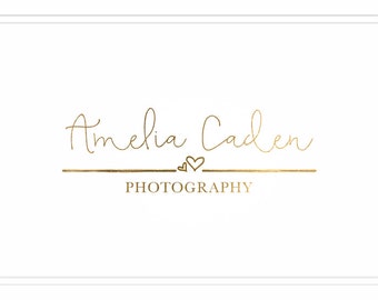 Premade Photography Logo + Watermark with Hearts - L014