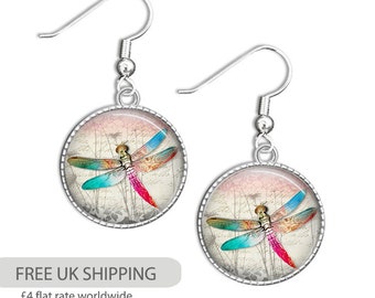 Dragonfly Jewelry - Dragonfly Earrings - Glass Jewelry - Photo Dragonfly Jewelry