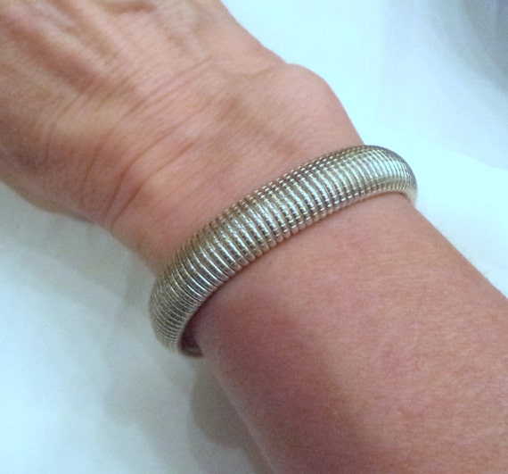 Flexible Spring Coil Bracelet Sterling Silver Bangle by Zeppola