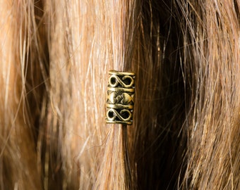 Beard Bead Kit 'Grund' goldtone TIBETAN ALLOY beard rings Viking beard bead dwarf dwarvish Celtic beard beading beard kit pirate beard beads