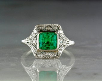 Emerald cut ring | Etsy