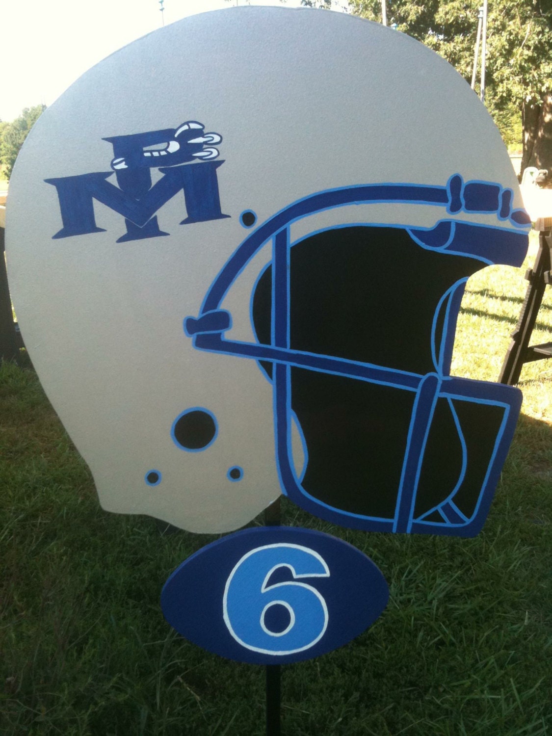 Football Helmet Personalized Yard Sign Support Your Child