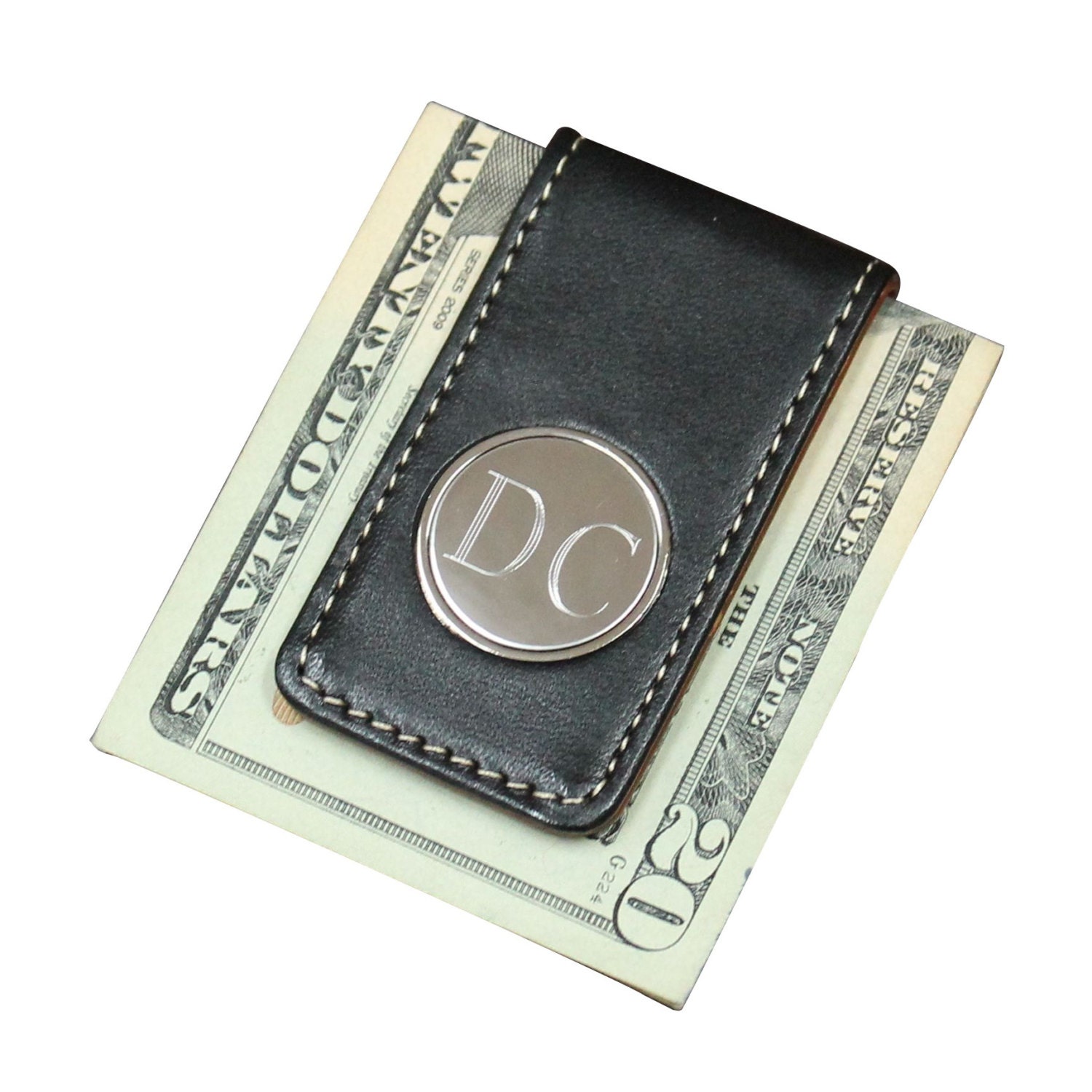 Personalized Leather Money Clip w/Magnet Groomsmen Gift