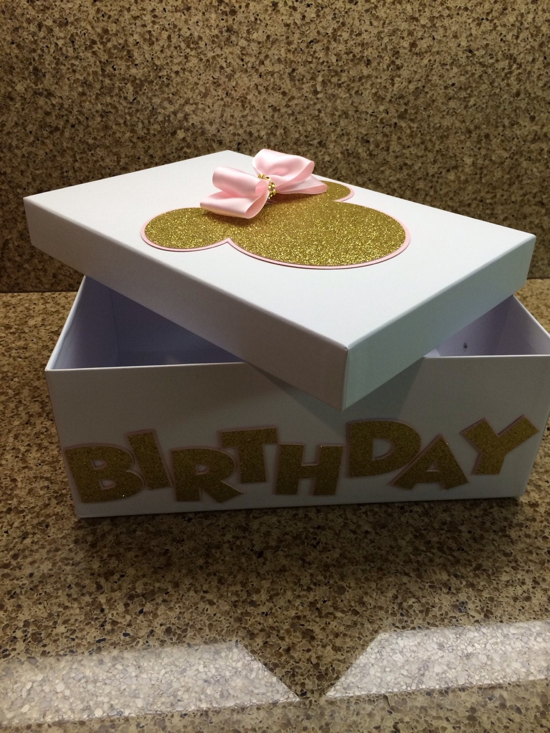 Minnie Mouse pink and gold memory box / photo box