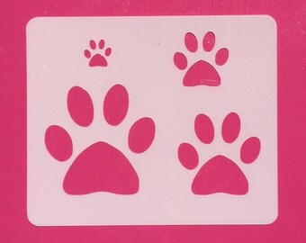 Dog Paw Stencil, Reusable Stencil, Mylar Stencil, Dog Paw 4 Sizes