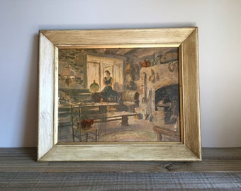 Vintage Oil Painting / Mid Century Oil Painting / Mid Century Art