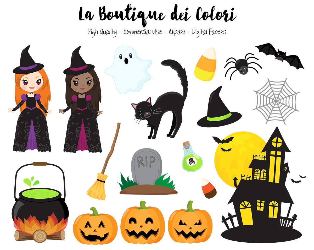 Download Halloween Clipart Cute Digital illustrations PNG Spooky