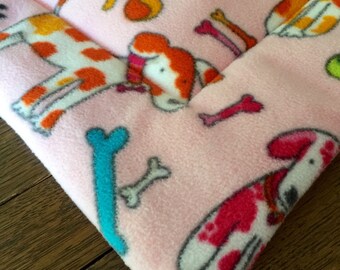 DOG crate mat pad pet bed PINK FLEECE - Benefits Animal Rescue Group