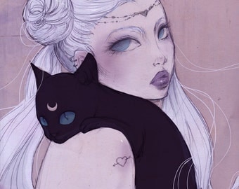 Poster "Serenity" (Illustration, Art, Sailor Moon, Comic, Print, Pop surrealism,fantasy )