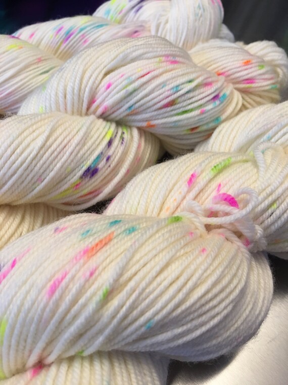 hand dyed yarn speckled yarn ANISE COOKIE confetti yarn