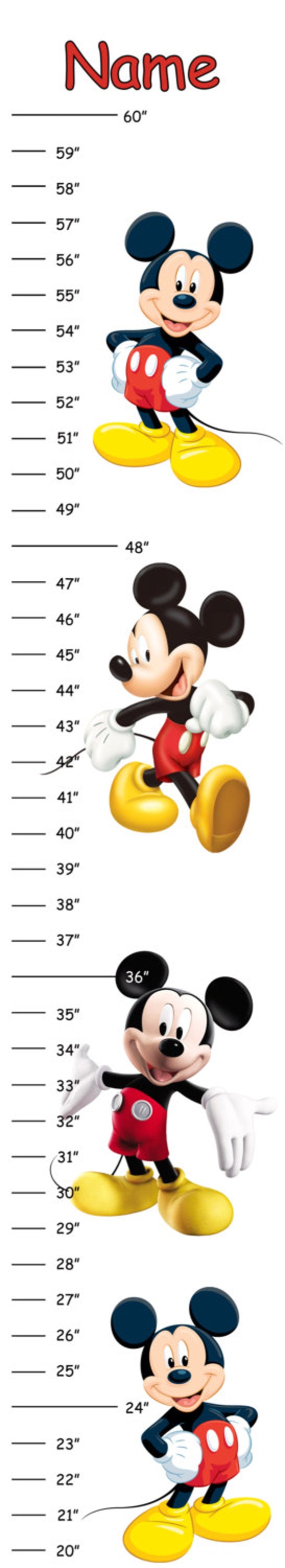 Personalized Mickey Mouse Canvas Growth Chart