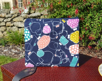 Navy Mochi Fabric Makeup Bag