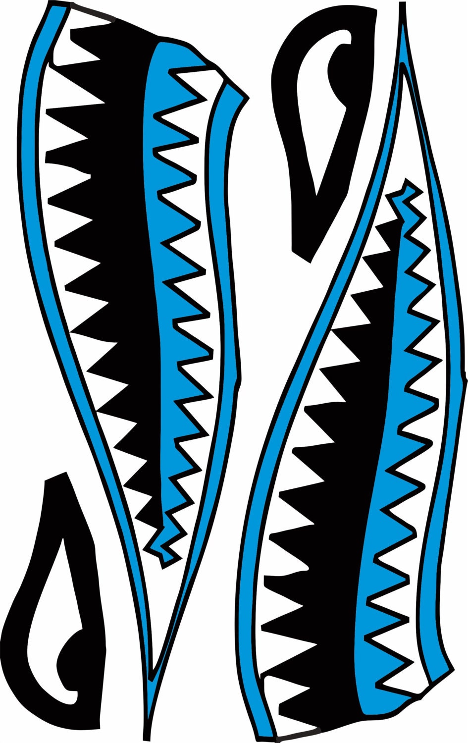 Kayak / Canoe Shark Mouth Decal 7 colors to choose from.