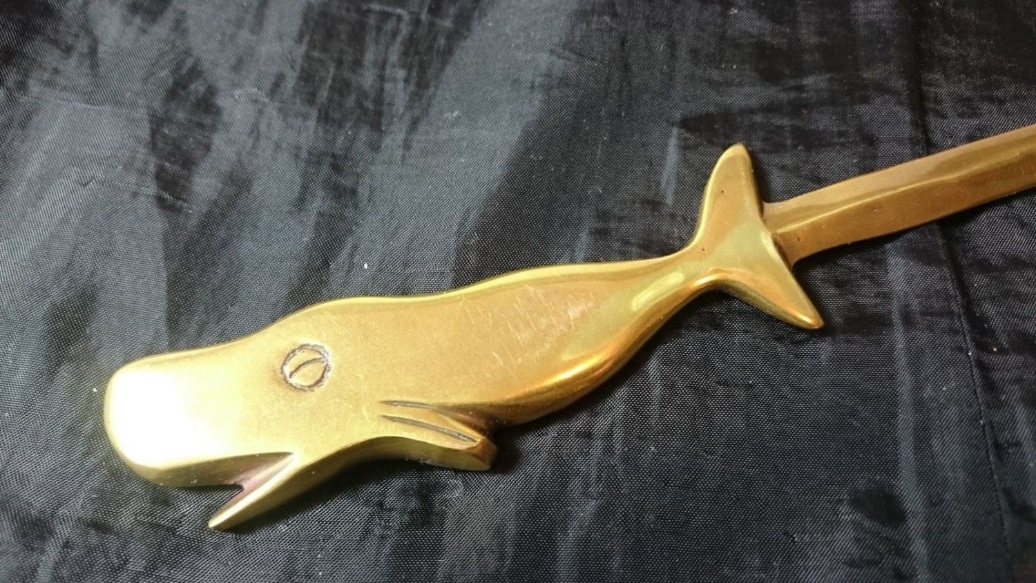 Antique Brass Whale Letter Opener Paper Knife by ScottishGoods