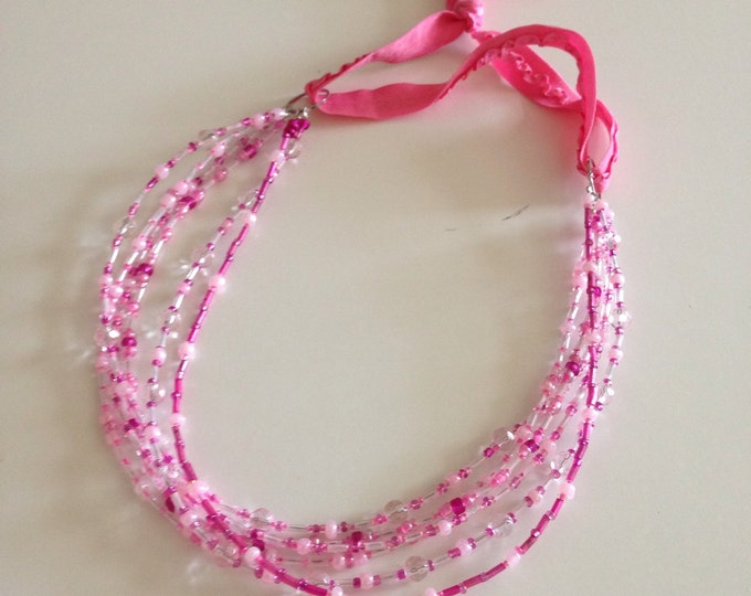Pink beaded headband