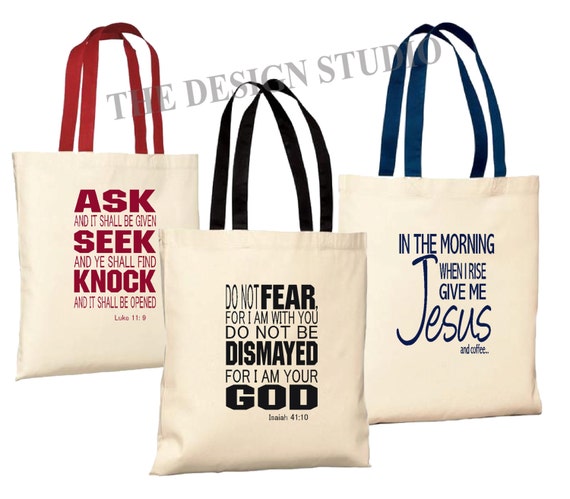 Scripture Tote Bag Christian Tote Bag Custom Book Bag