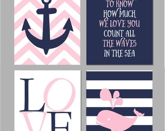 50% Off Baby Girl Nautical Nursery Pink and Navy Nursery Nautical Wall Art Nursery Art If You Want to Know INSTANT DOWNLOAD 8"x10"