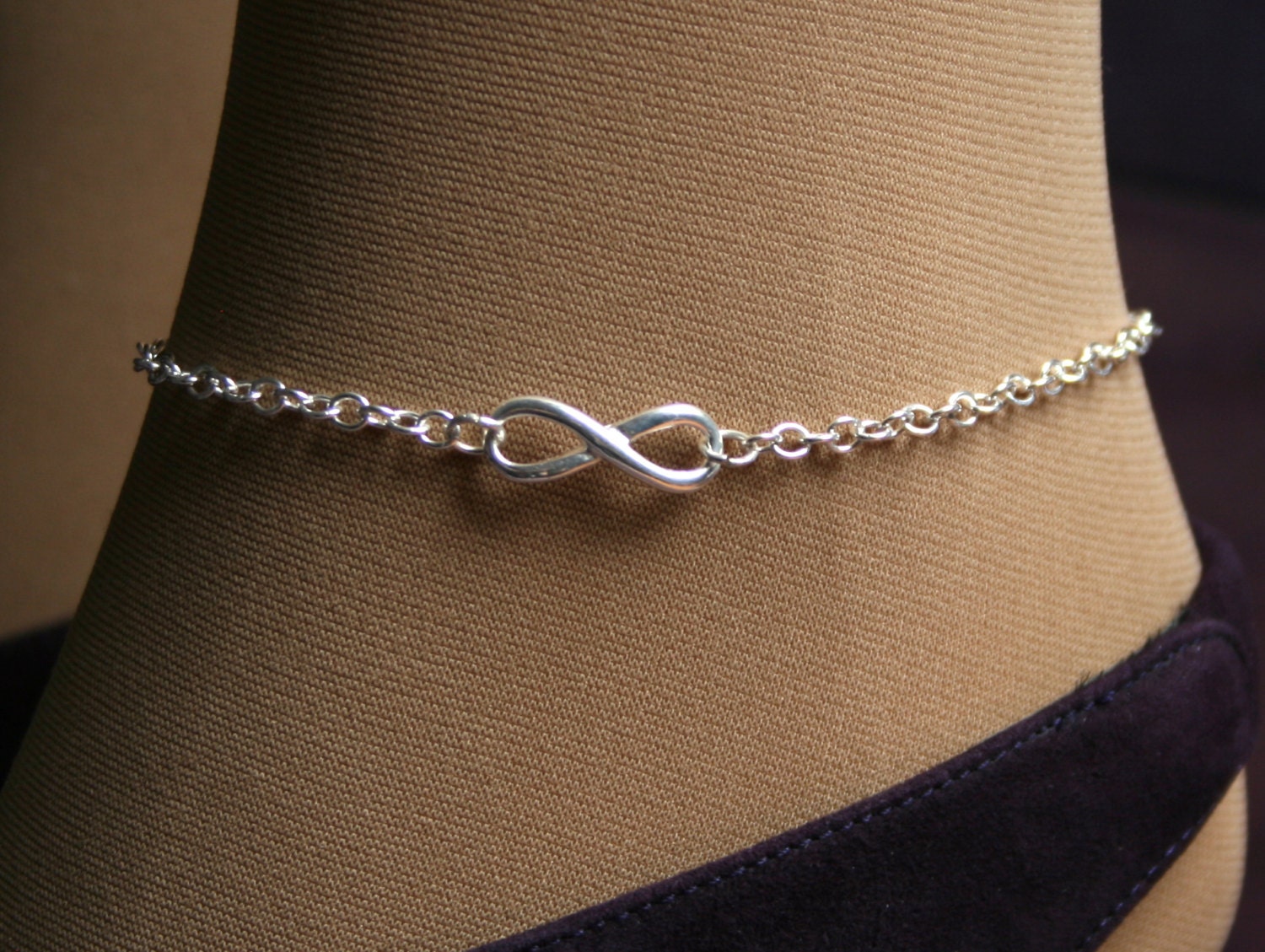 Infinity. PERMANENTLY LOCKING Slave Ankle Chain Bracelet. BDSM
