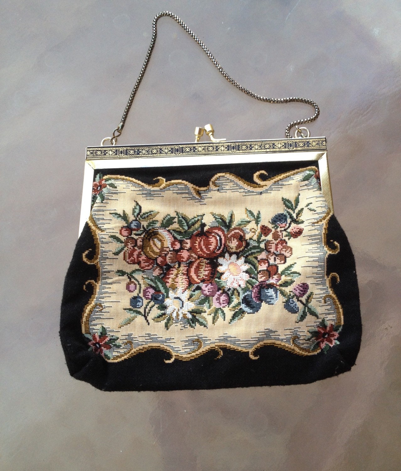 Tapestry Clutch Floral Tapestry Handbag Purse Tapestry