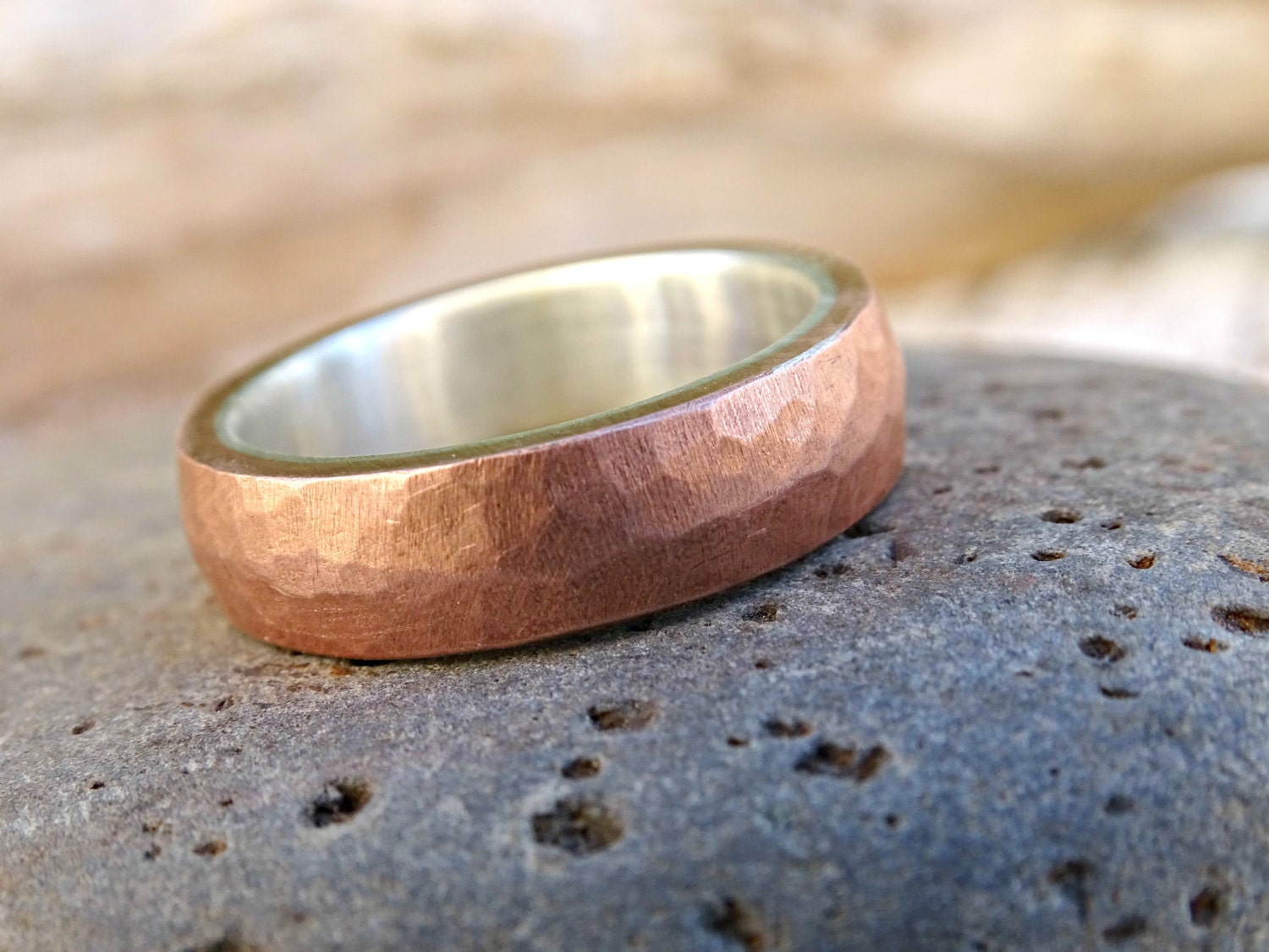 unique mens ring copper copper wedding ring silver mens