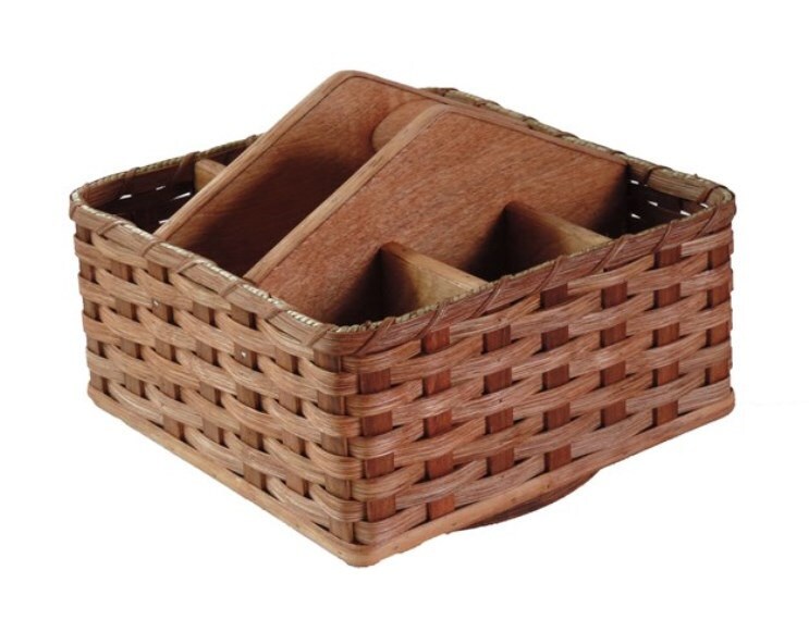 Amish Handmade Lazy Susan Organizer Basket