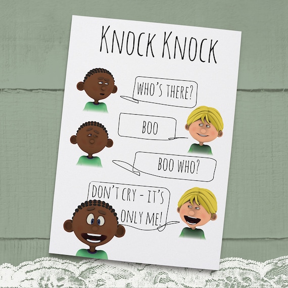Items similar to Knock Knock Joke, Printable Greeting Card for Kids ...