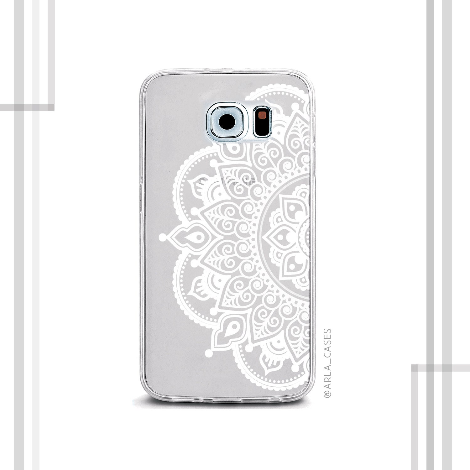 Mandala Phone Case Clear Phone Case with Design by ArlaLaserWorks