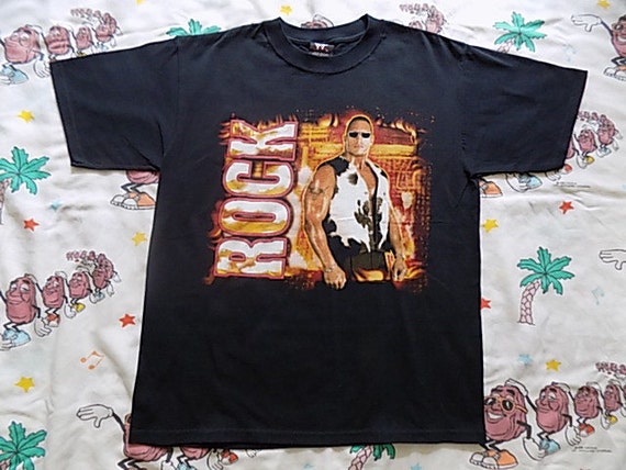 the rock wwf shirts