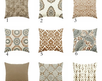 Caramel brown pillow covers, chocolate brown pillows, decorative pillows, brown pillow, caramel pillow, euro sham
