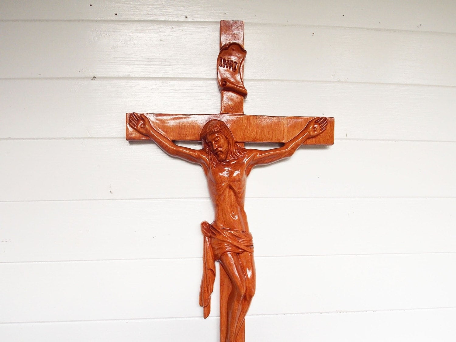 24 Wooden Crucifix Wood Wall Crucifix Catholic