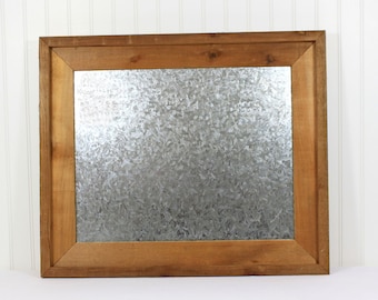 Framed Magnetic Board, Steel Dry Erase Board, Wood Frame Rustic Wedding Magnet Bulletin Board, Memo Board, Industrial Rustic Home Decor