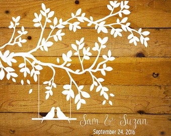 Custom Love Birds on a Branch - Reusable STENCIL- 4 Sizes Available- Wall Stencil- Create Wedding and Romantic signs yourself!