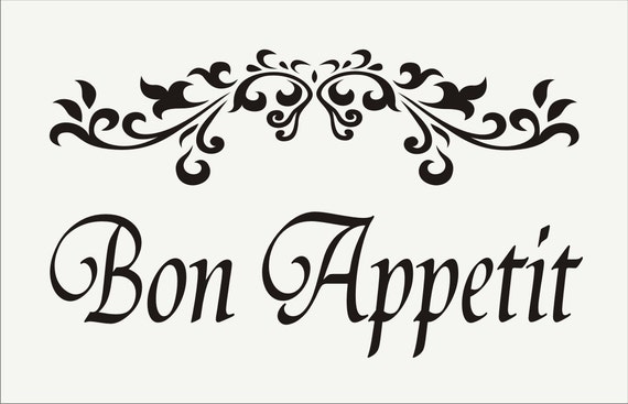 Bon Appetit Reusable STENCIL 4 Sizes Available Create