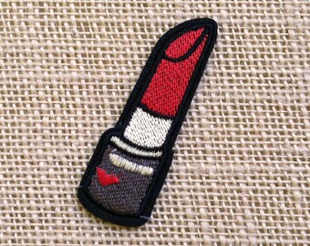 Lipstick Iron On Patch for Jackets Shirts Hats Shoes. Punk Retro Grunge Fashion Glam Band Patches - 2.75"