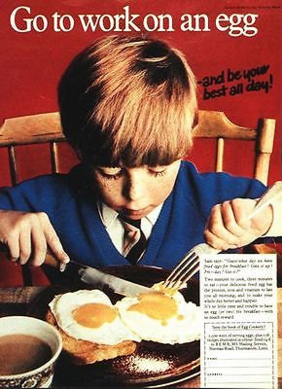 Vintage Go To Work On An Egg Advertisement Poster A3/A2/A1