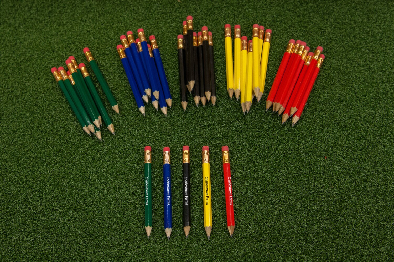 8 Pack of Custom Printed Golf Pencils 5 Colors Available