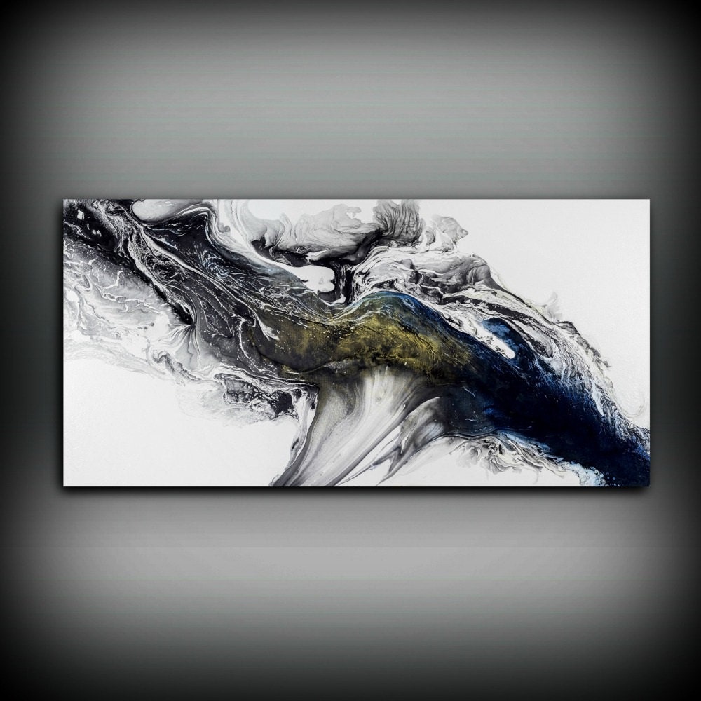 Black and White Wall Art Gift Abstract Painting Print ...