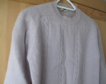 Dove Grey Pure Wool Fisherman Cable Knit Sweater