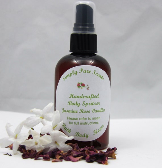 Body Spray Jasmine Rose Vanilla Body by SimplyPureScents on Etsy
