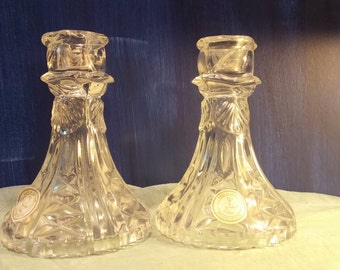 Lead Crystal Candle Holders Vintage German Crystal Home Decor