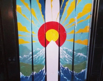 Mountain Mural- Ski Canvas- Wall Flag