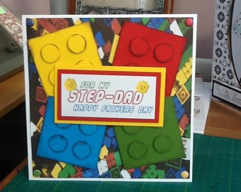 Lego Birthday card, lego bricks birthday card, lego card, son birthday, boys birthday, dad birthday, fathers day card