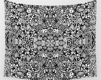Zentangle - B&W Wall Tapestry