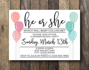 Printable Gender Reveal Party Invitations 7