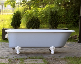 Antique Refinished 5' Clawfoot Bathtub Green Blue by readytore